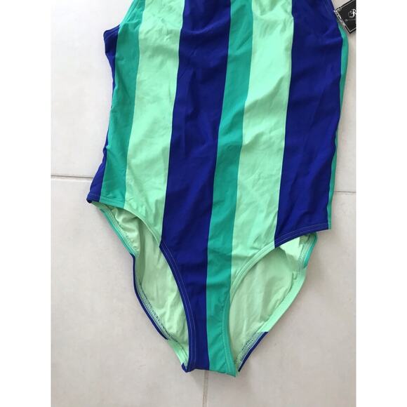 Rosa Secret Swim One Piece Swimsuit Striped Swimwear - Picture 3 of 9